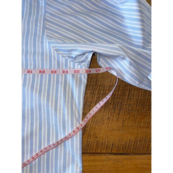 Mens Brooks Brothers White Blue‎ Long Sleeve Supima Cotton Button Down 17-35 - Picture 9 of 10